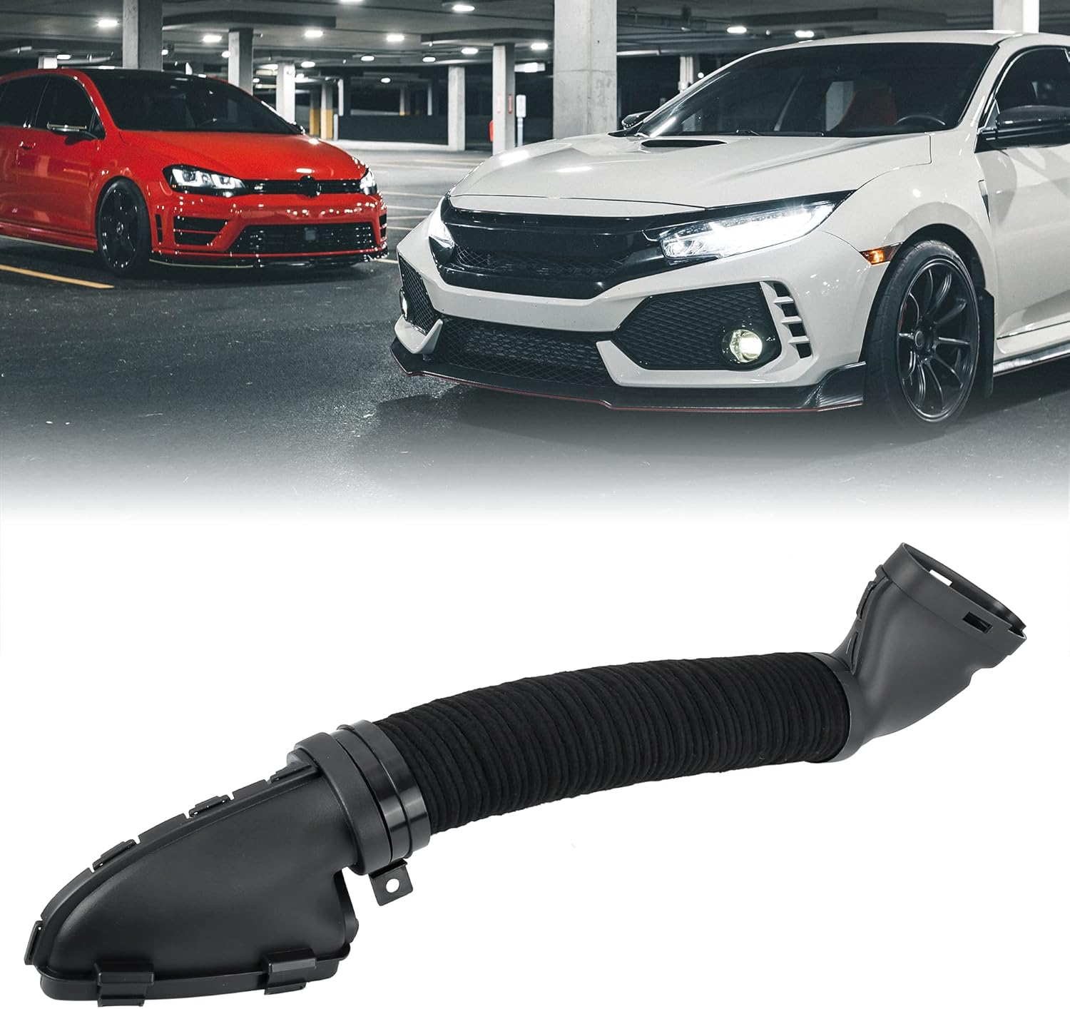 Black Pack of 2 Car Air Intake Hose Tube G730