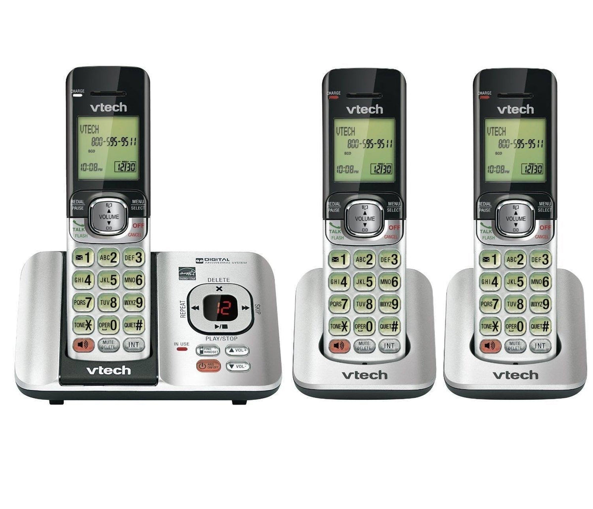 3-Handset Expandable Cordless Phone with Answering System C712