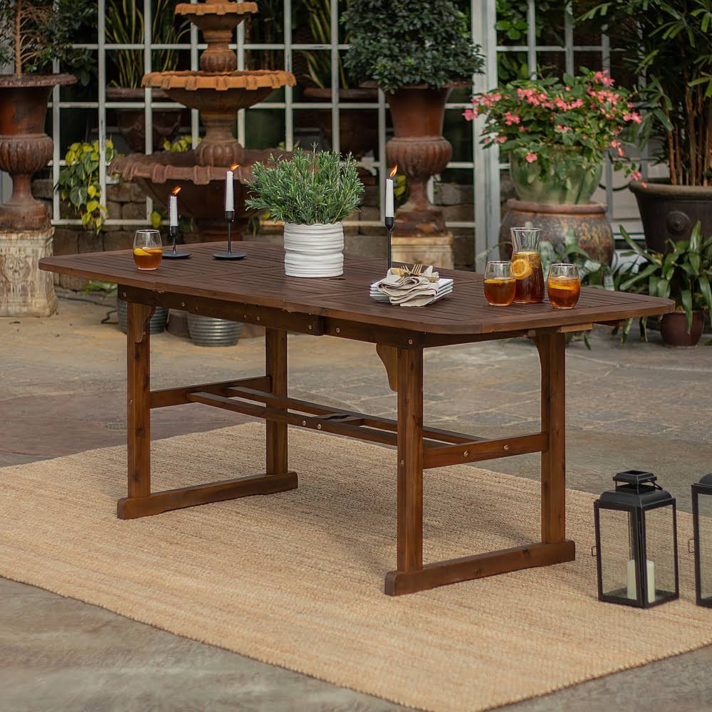 Dark Brown Acacia Wood Outdoor Dining Table J121748