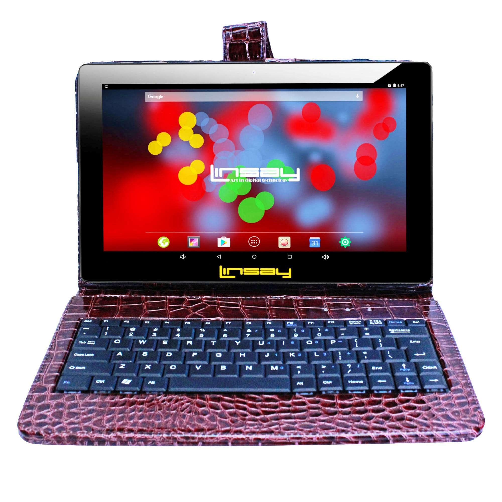 10.1 inch Quad Core IPS Screen Tablet 16GB with Leather Keyboard Case W808