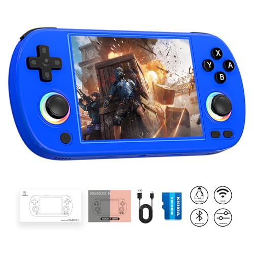 Black 4-inch IPS Screen Retro Handheld Game Console with 64G TF Card and 3200mAh Battery T721