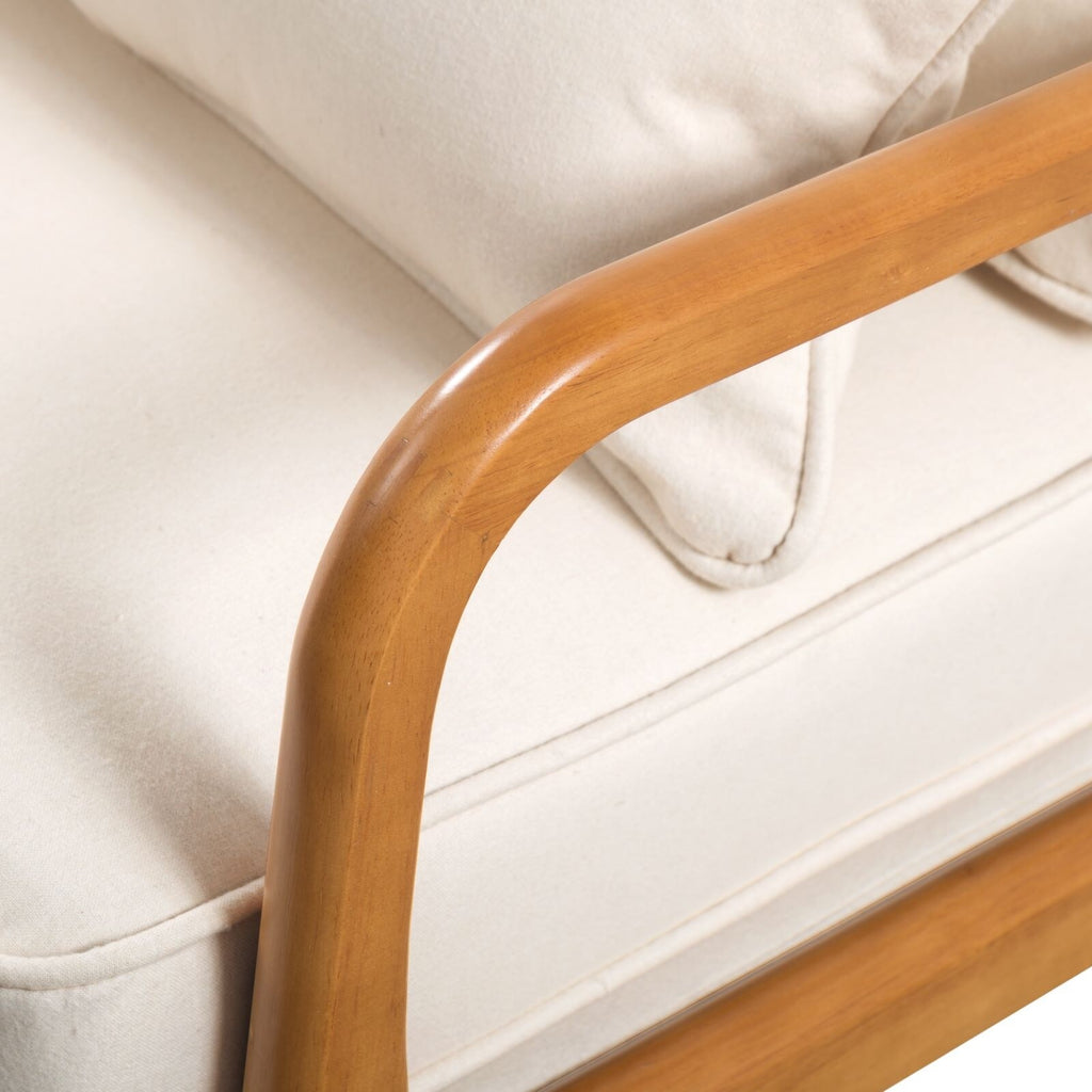 Beige Linen Blend Accent Chair I4043