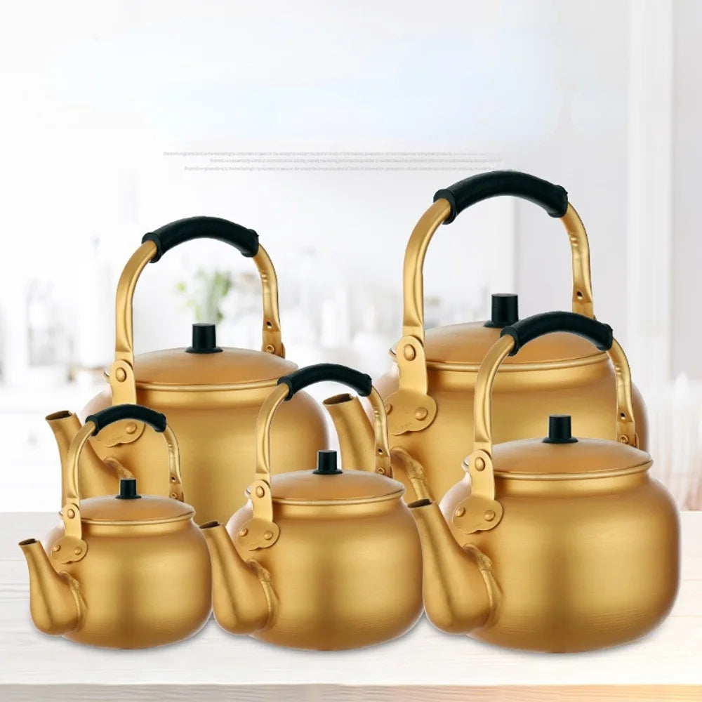 Gold Aluminum Portable Coffee Pot Teapot H628