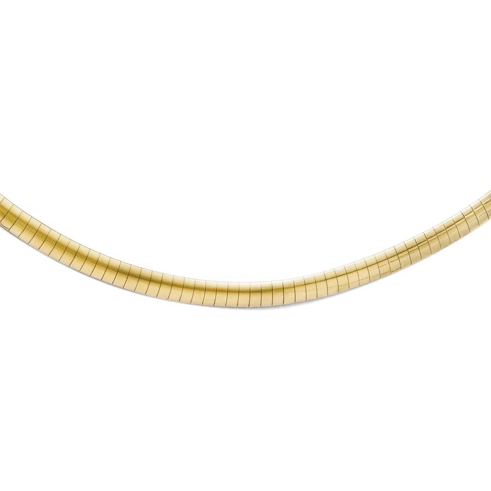 10k Two-tone Gold Reversible Omega Necklace 18inch J826