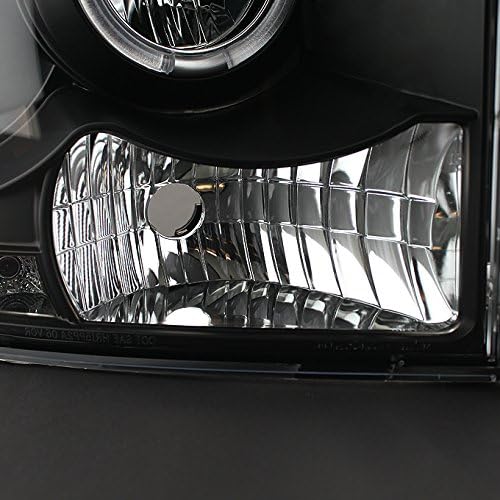Black Dual Halo Projector LED Headlights and Dark Red Tail Lights X794