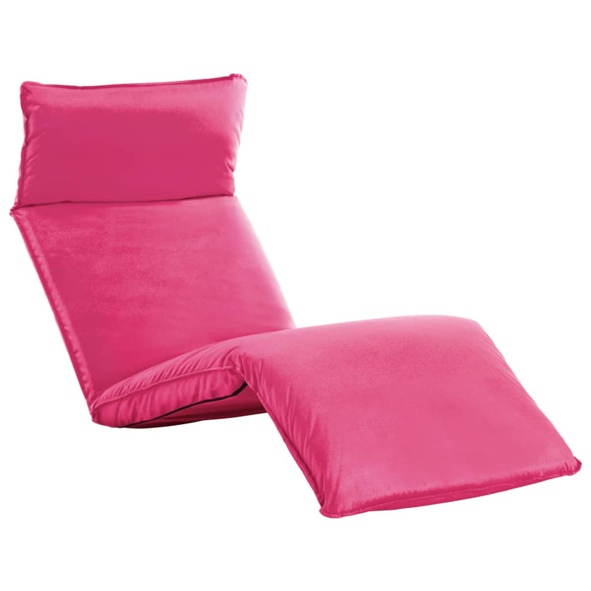 Pink Folding Oxford Fabric Chaise Lounge Chair 68.9 x 22 x 3.9 Inches P93479