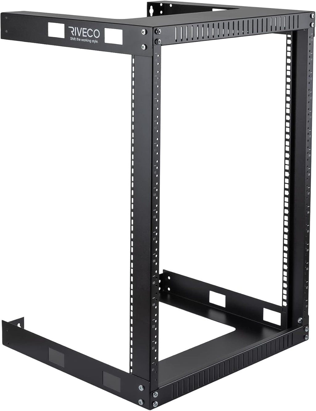 19 Wall Mount Network Rack 2 Post Open Frame Cabinet Black Pack of 2 Z2835