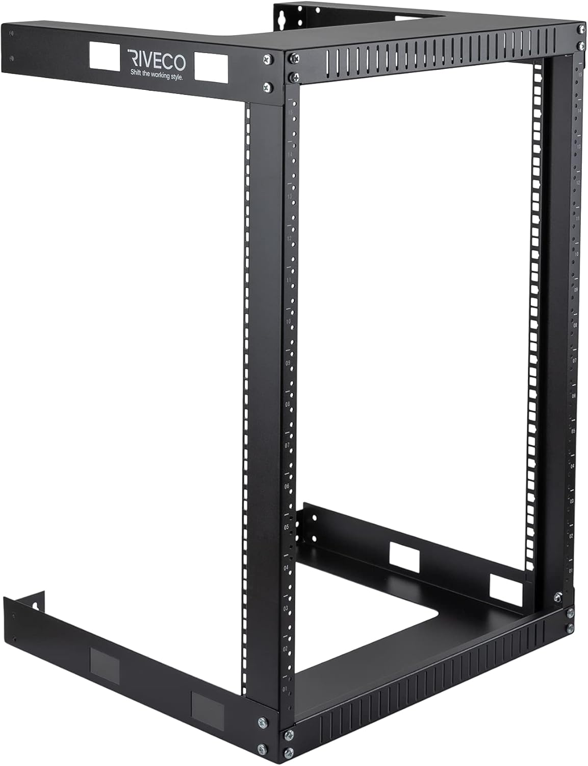 19 Wall Mount Network Rack 2 Post Open Frame Cabinet Black Pack of 2 Z2835