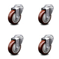 Maroon Poly Swivel Bolt Caster Set of 4 B41138