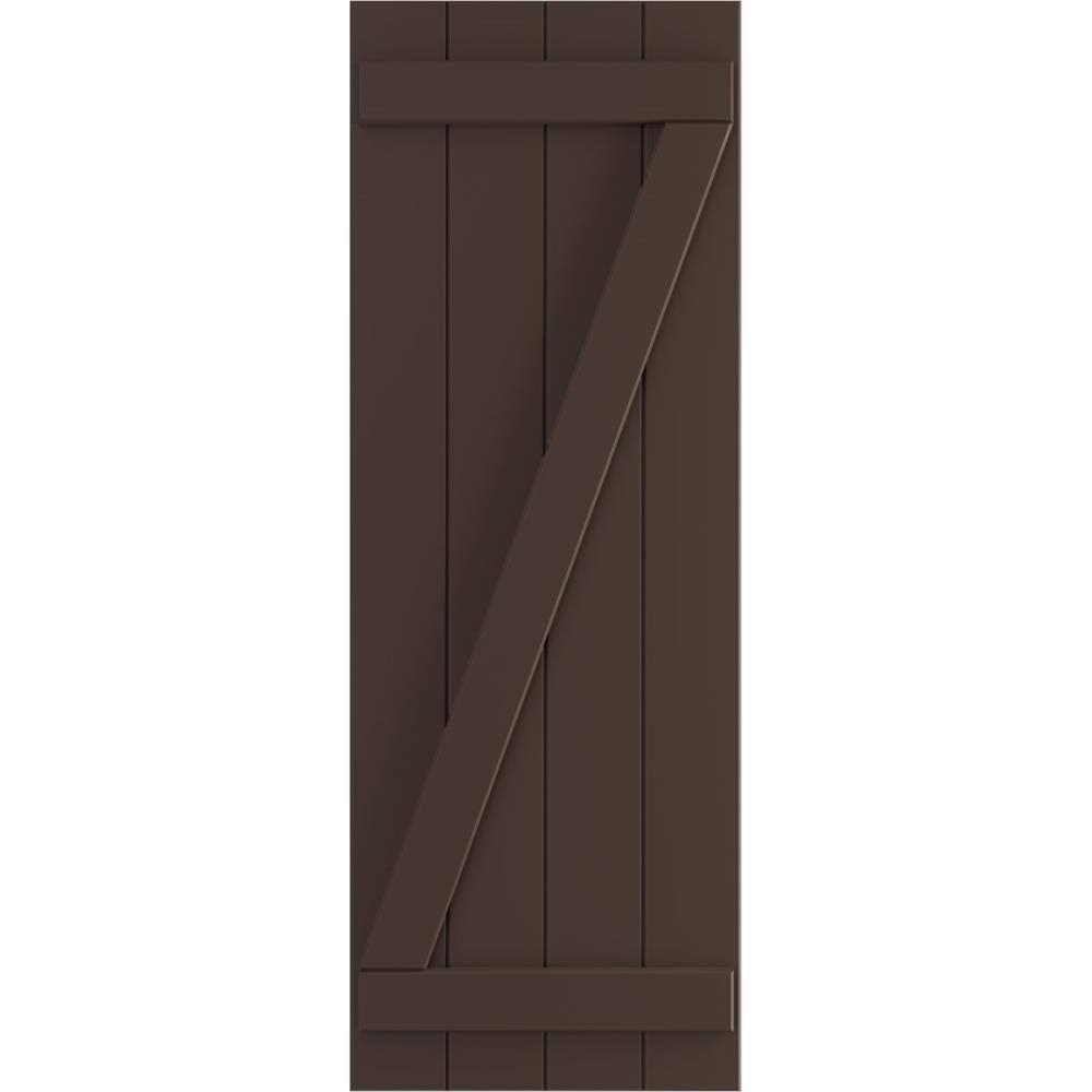 Raisin Brown PVC Board and Batten Shutters Per Pair D6941