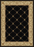 Black Swirls Lines Octagon Area Rug K965968