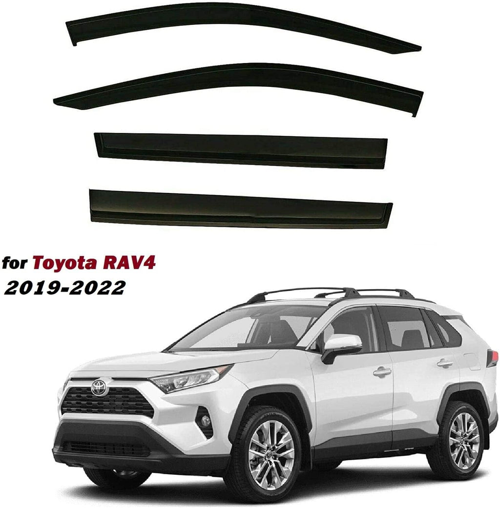 Black Tinted Side Window Vent Visor Deflectors Rain Guards 4 Piece set J890599