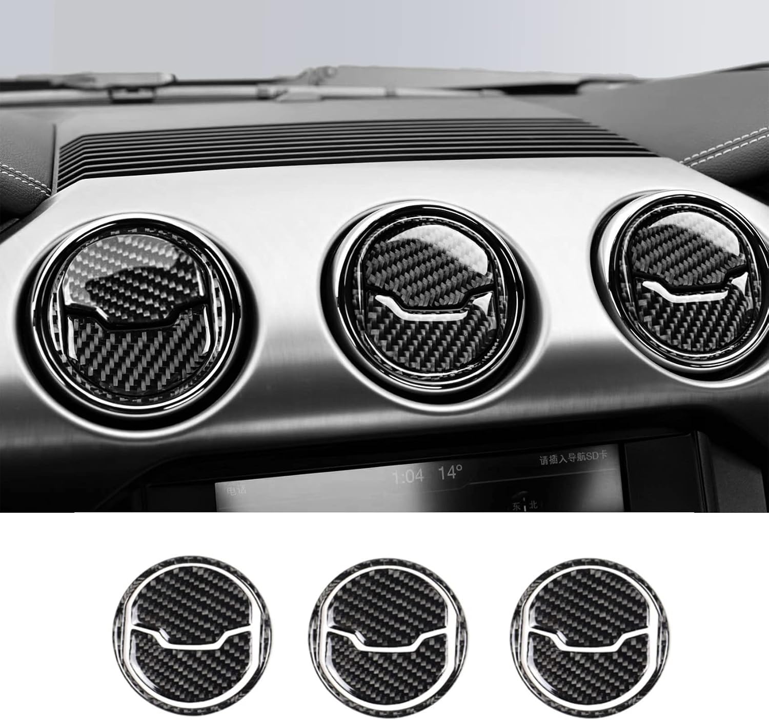 Carbon Fiber Central Control Sticker Interior Trim Accessories X382515