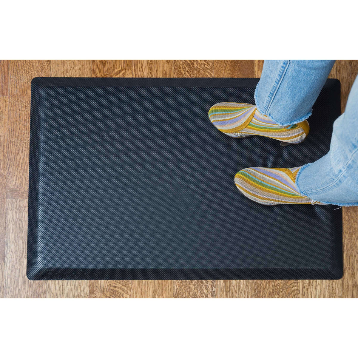 46x22 Height Adjustable Corner Standing Desk Converter with Anti Fatigue Mat N142785