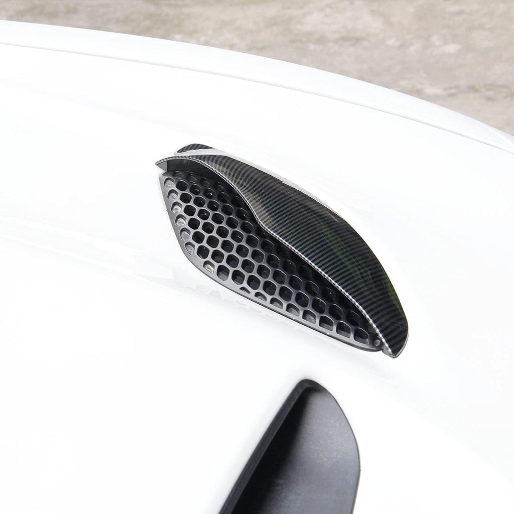 Carbon Fiber Engine Hood Vent Eyebrow Guard Cover Trim Pack of 2 T9490