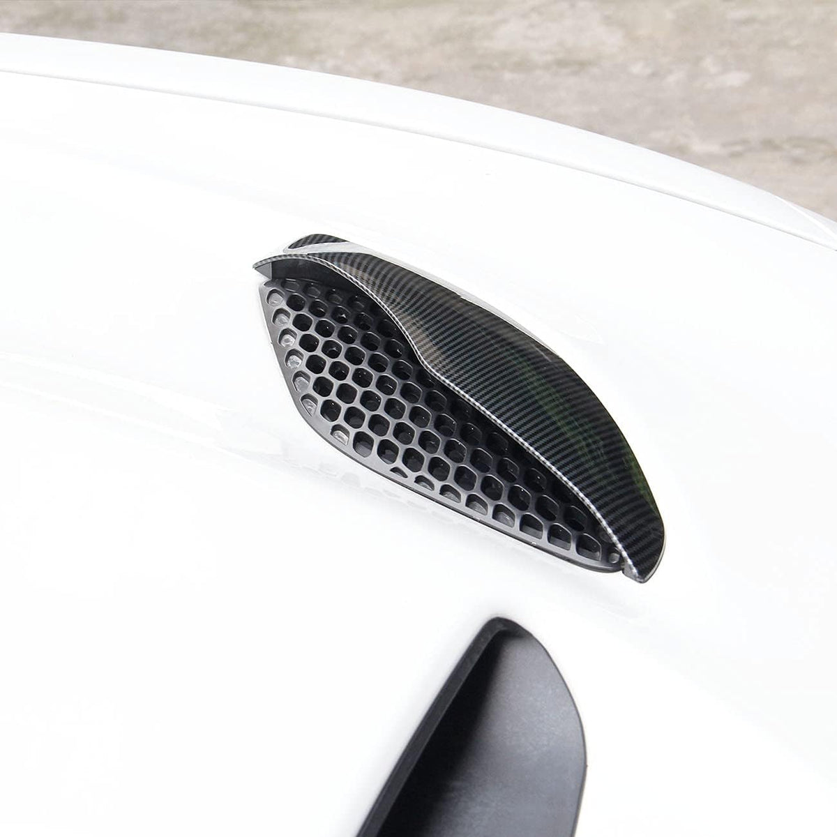 Carbon Fiber Engine Hood Vent Eyebrow Guard Cover Trim Pack of 2 T9490