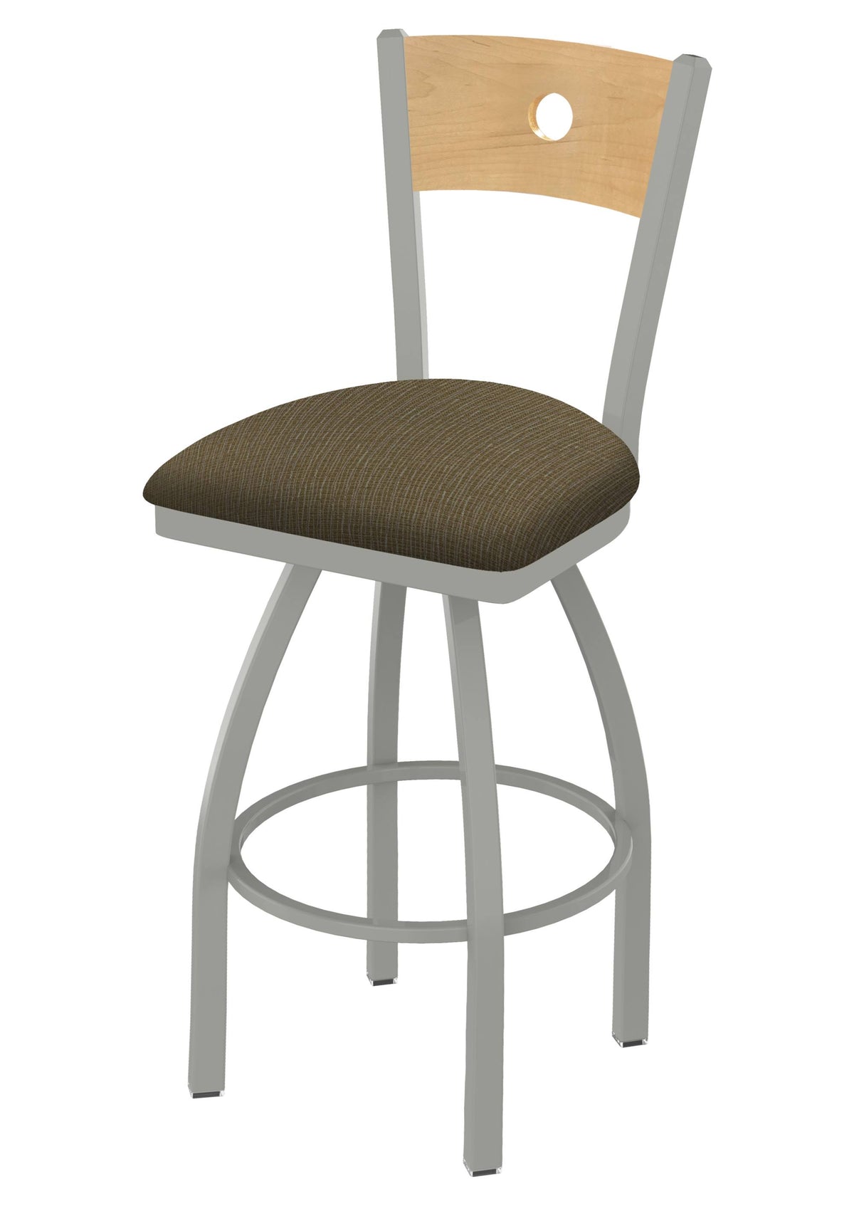 30x22 Bar Stool with Anodized Nickel Finish and 360 Swivel N711