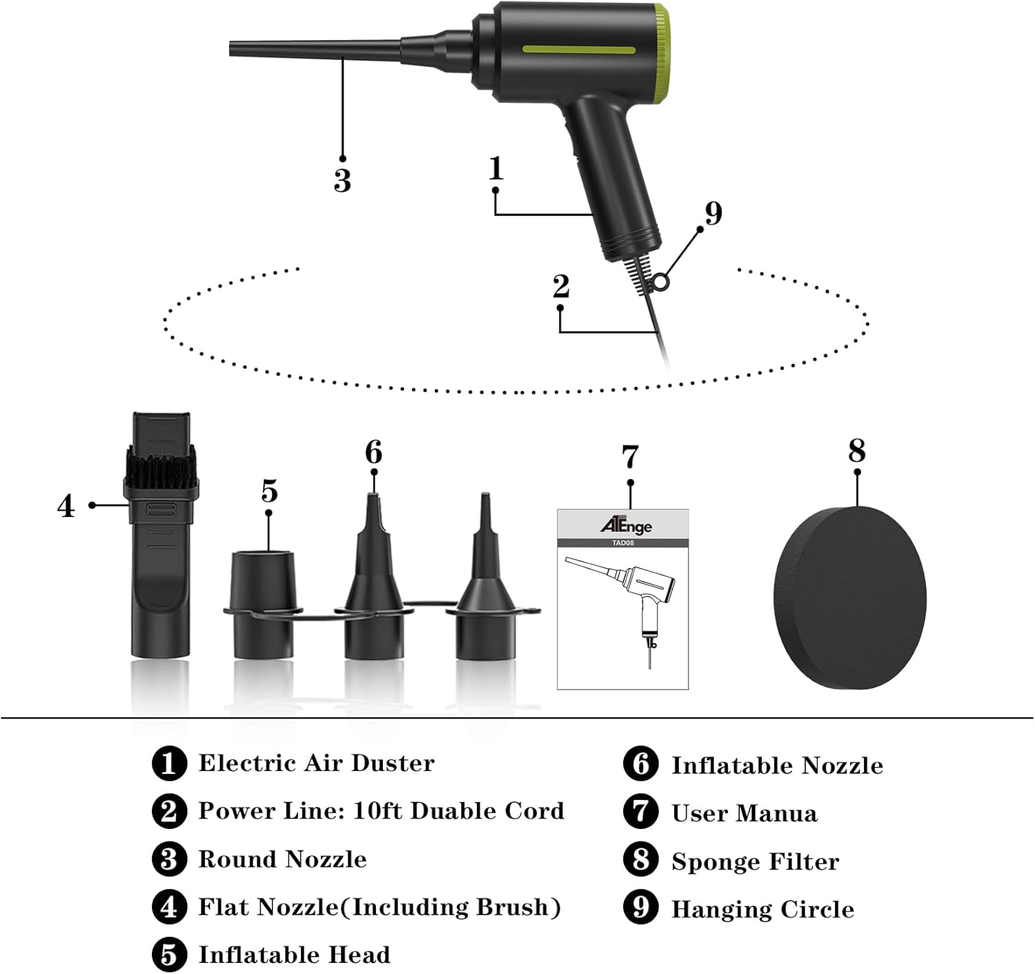 2 in 1 Electric Compressed Air Duster X5509