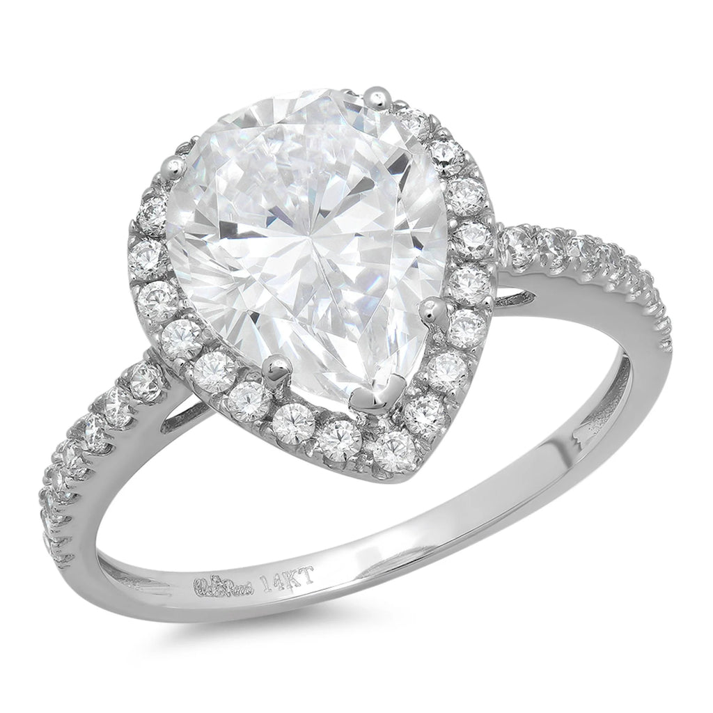 18K White Gold Halo Engagement Ring B82598