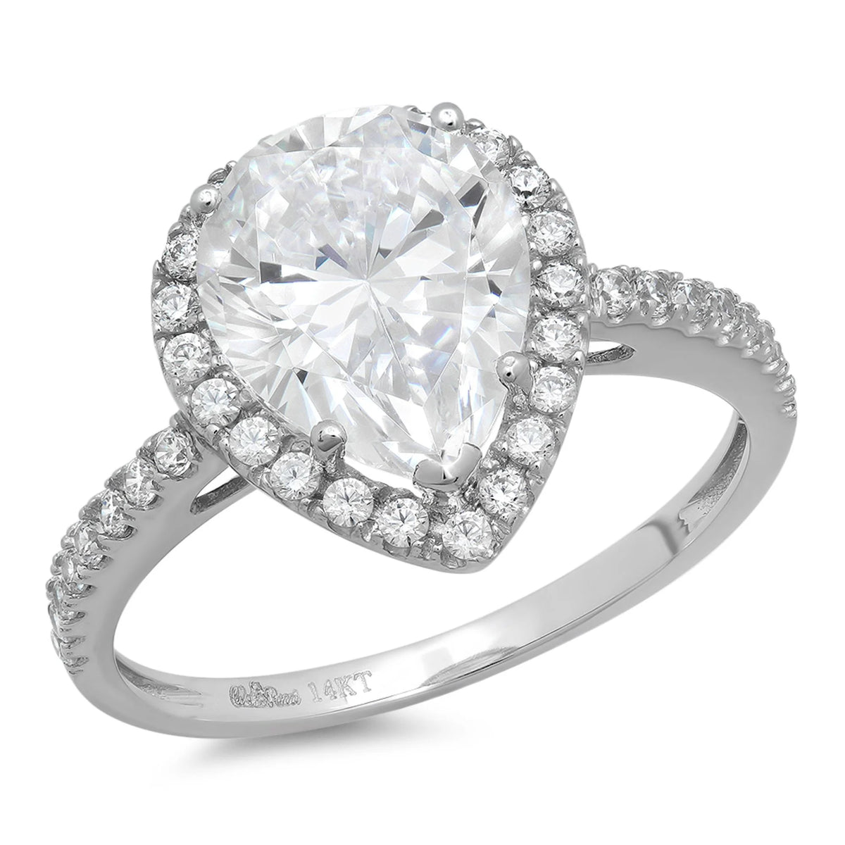 18K White Gold Halo Engagement Ring B82598