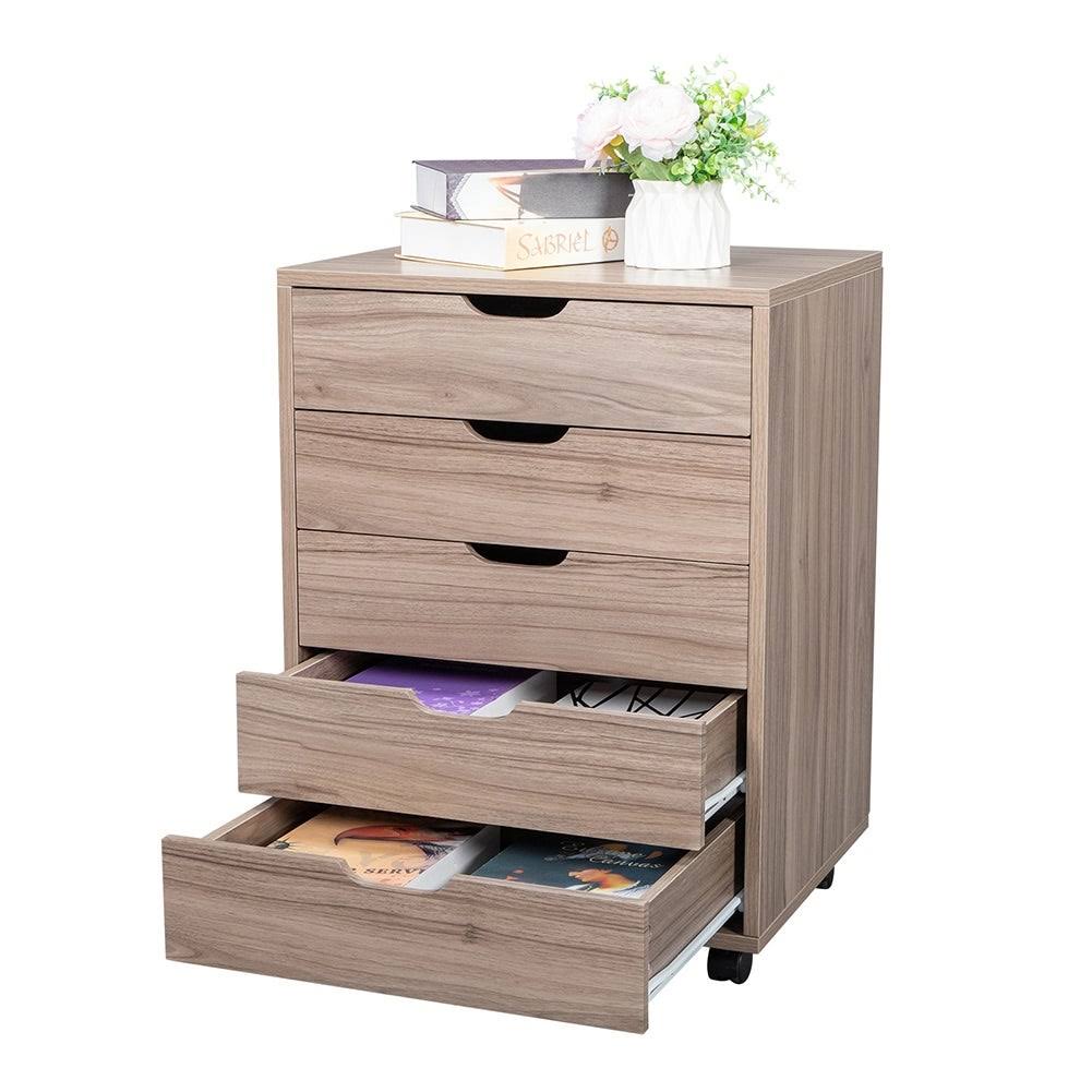 Dark Walnut MDF PVC Wooden File Cabinet D947