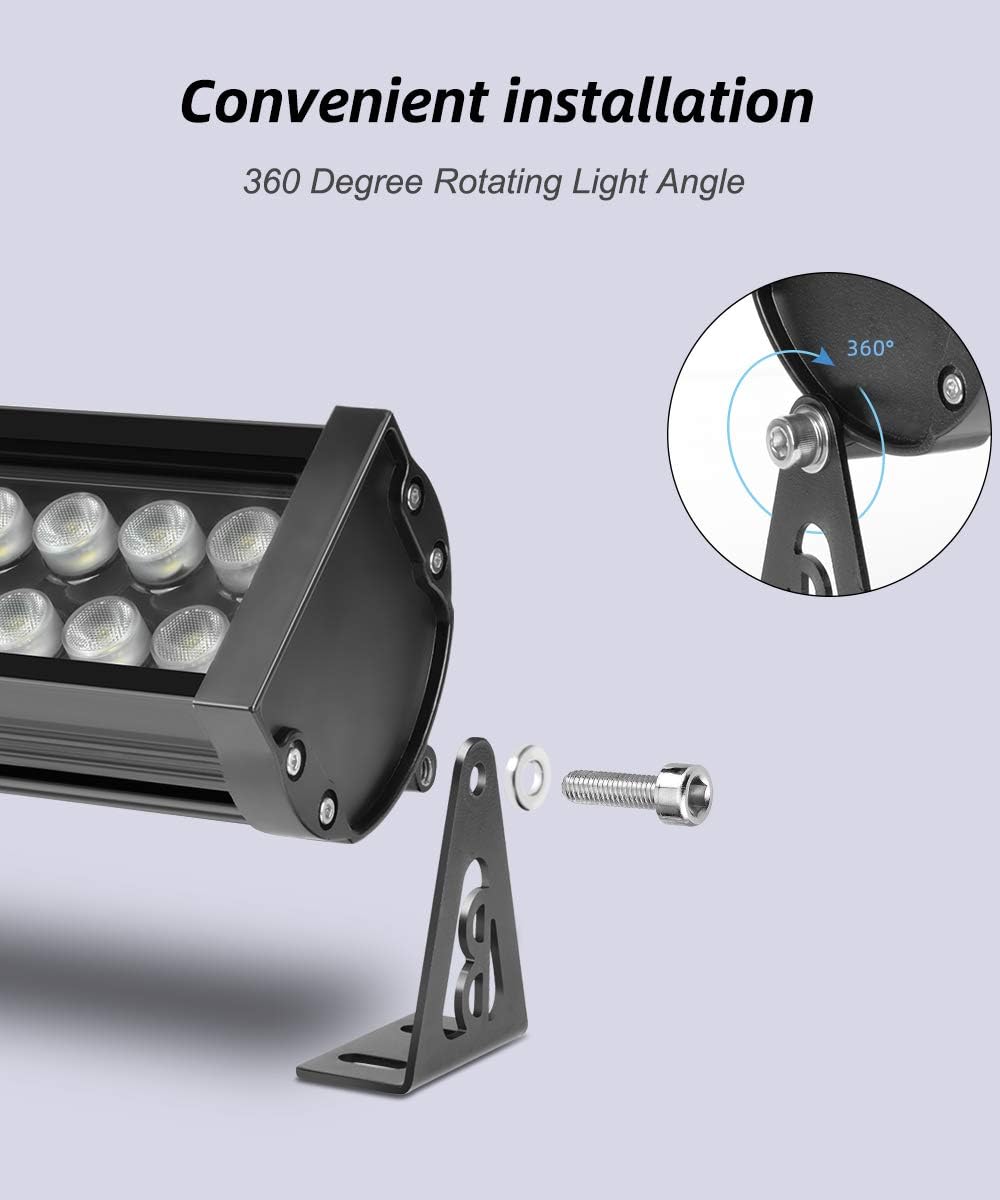72W LED Wall Washer Lights, 5000K Daylight White Linear Strip Light, 3.2ft, 120V, IP65 Waterproof Y3389
