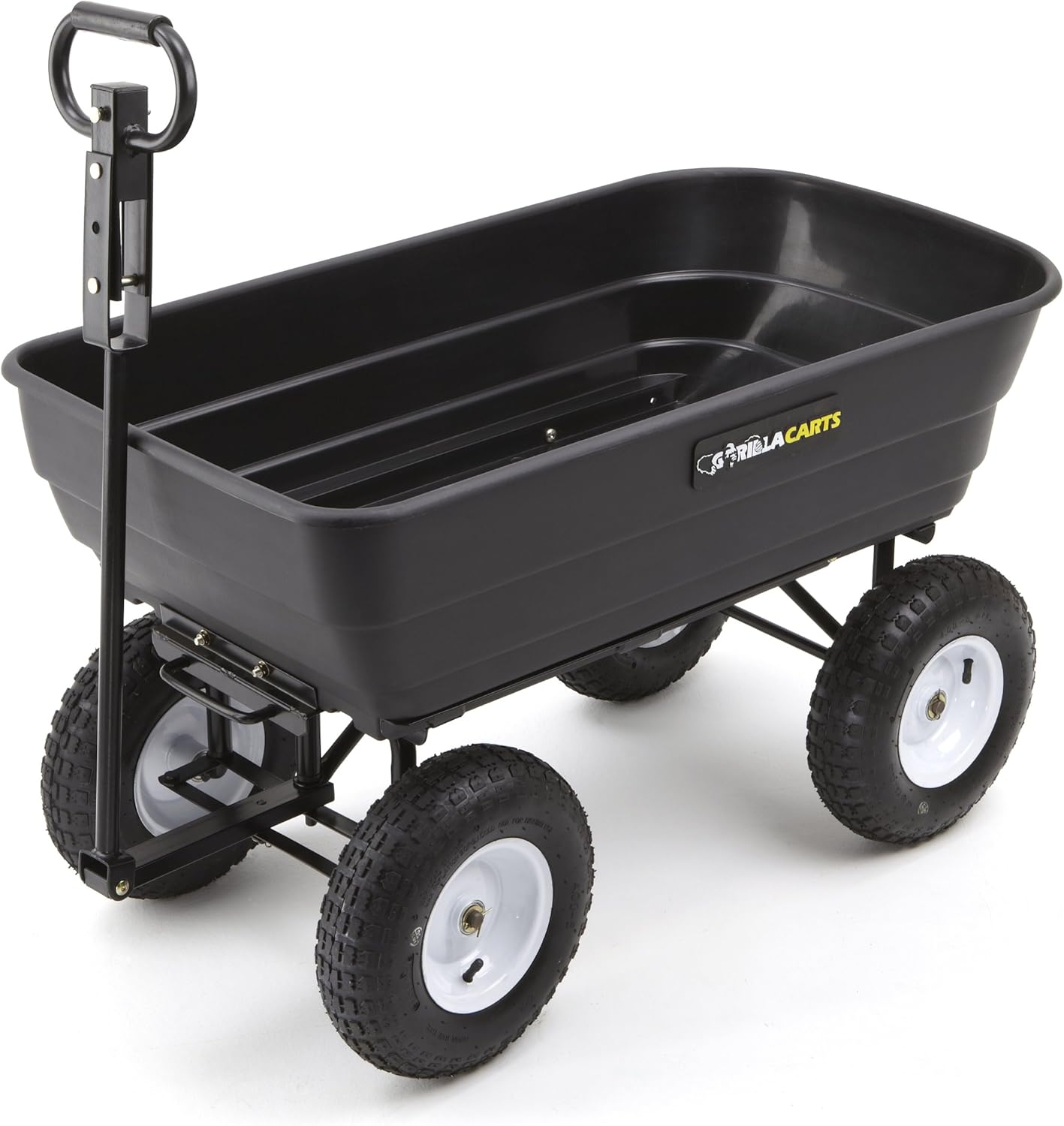 Poly Garden Dump Cart with Steel Frame and 10-Inch Pneumatic Tires U23273