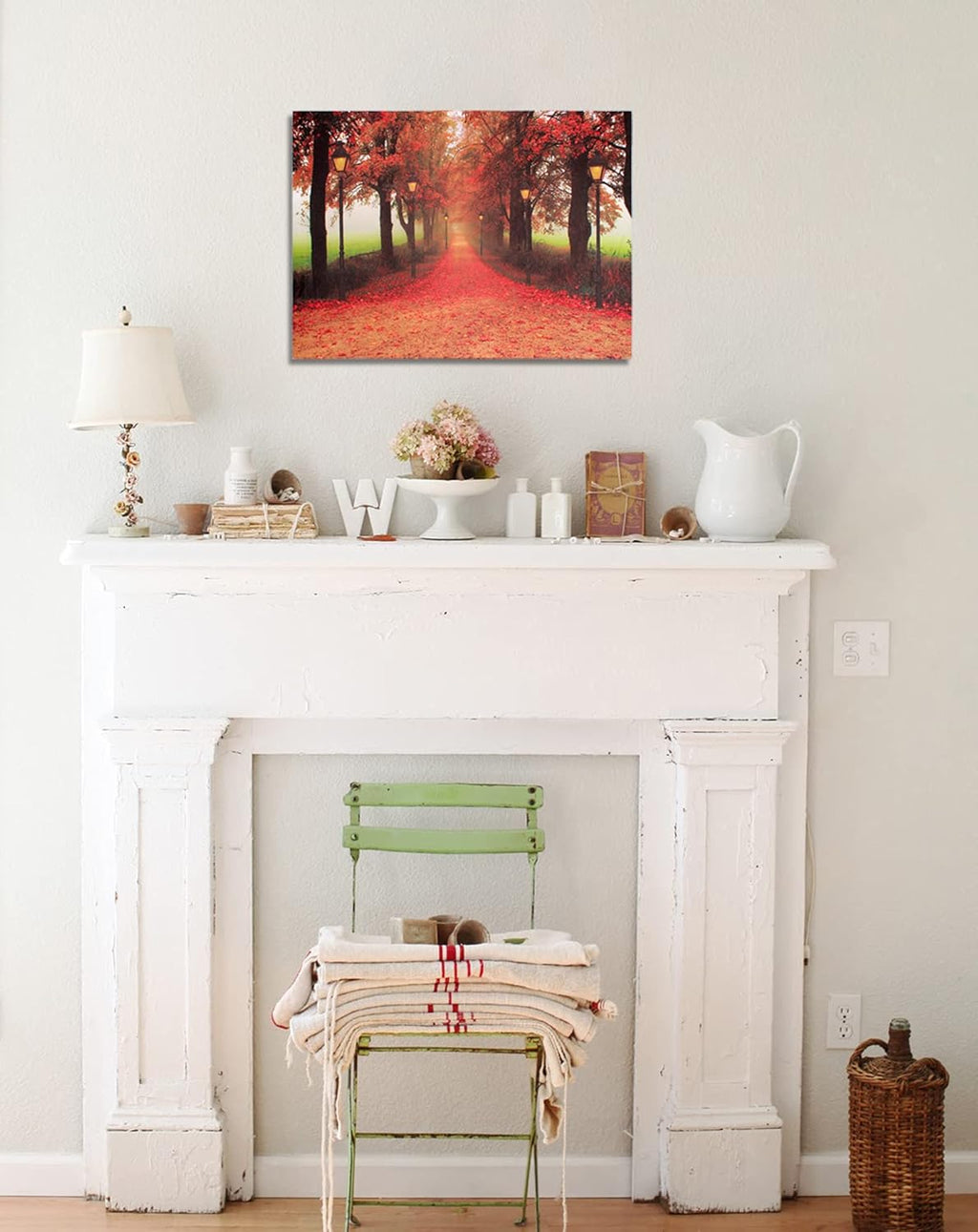 Red Maple Forest LED Wall Art Canvas Pictures 15.8x11.8inch D468761