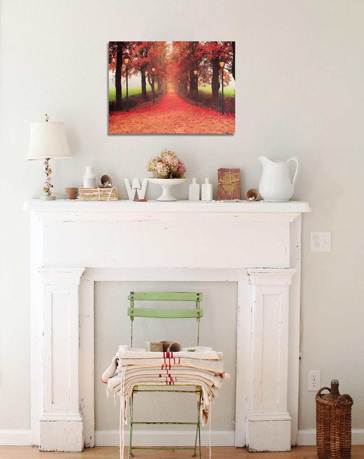 Red Maple Forest LED Wall Art Canvas Pictures 15.8x11.8inch D468761