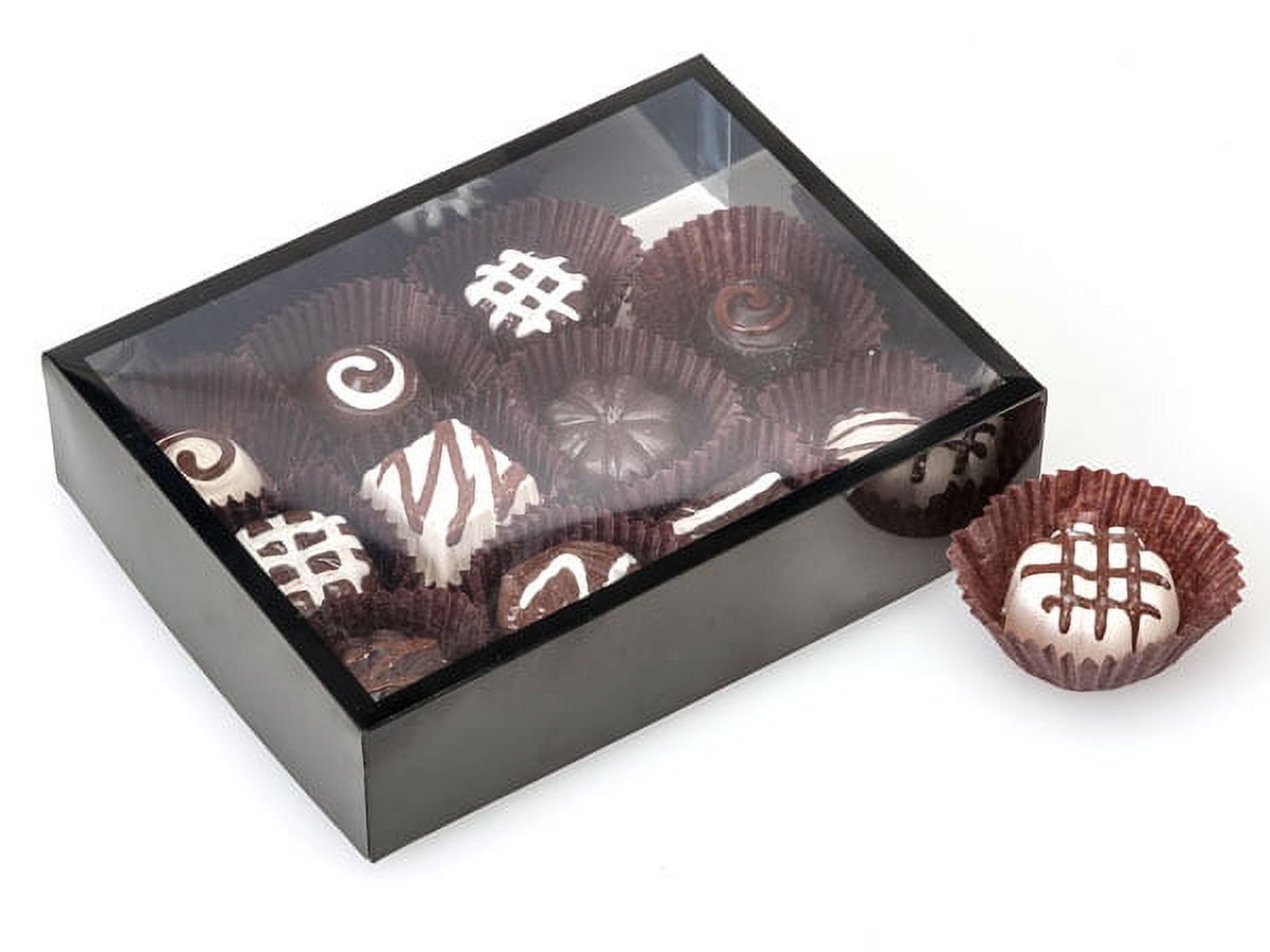6 PK Clear Rectangle 2 Piece Candy Boxes with Black Trim X627