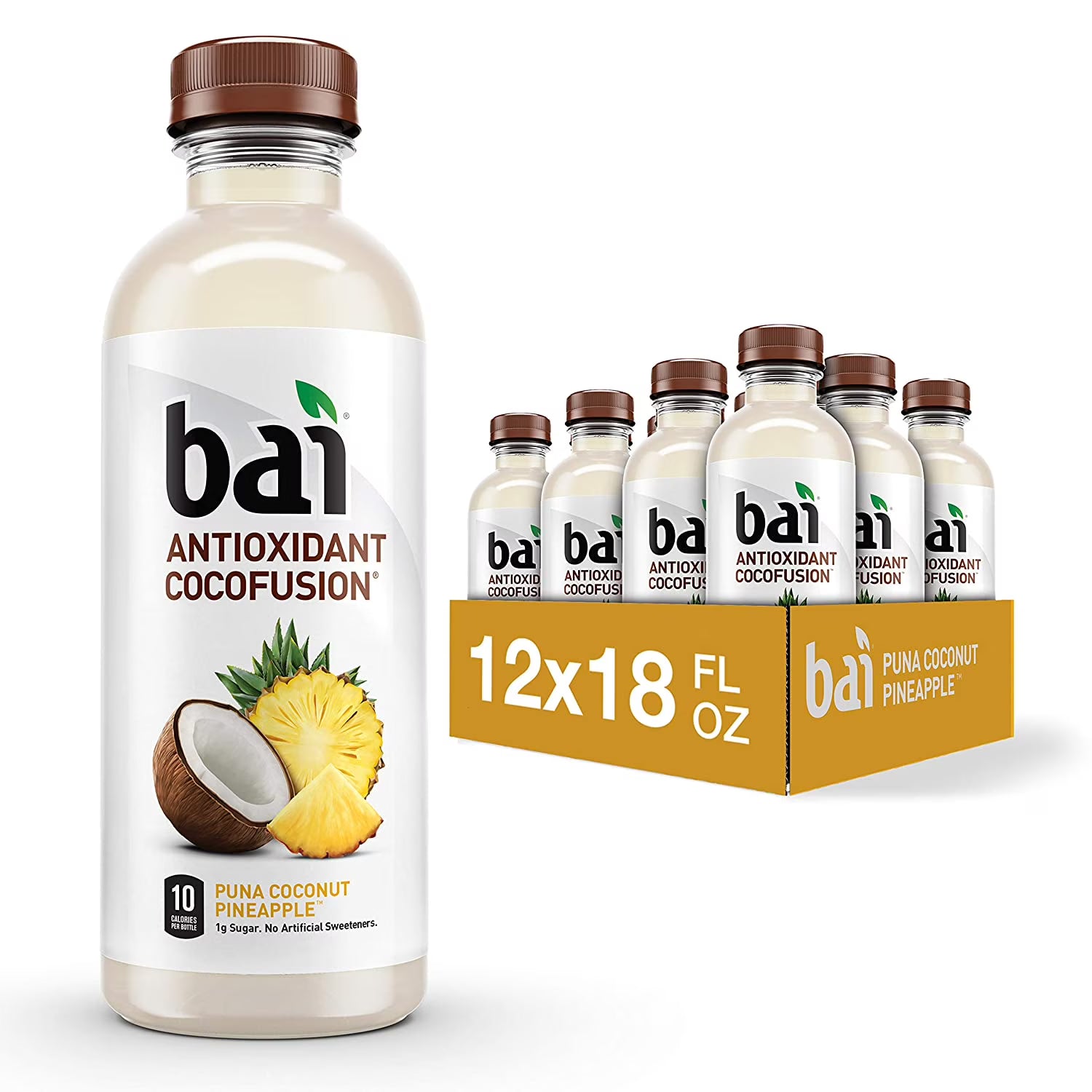 Coconut Flavored Water, Coconut Pineapple, 18 Fluid Ounce Bottles, Pack of 12 Z871