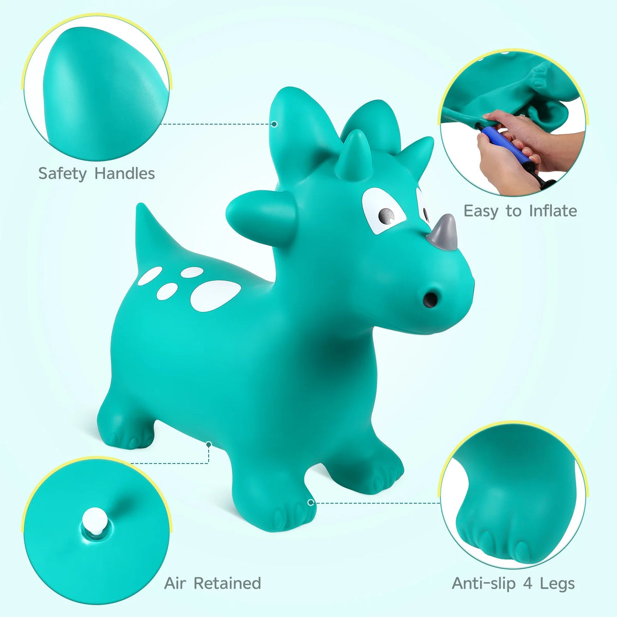 Bouncing Dinosaur Inflatable Hopper Toy Q681958