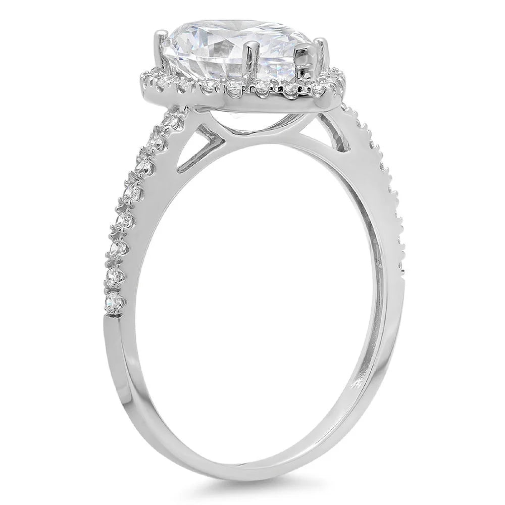 18K White Gold Halo Engagement Ring B82598