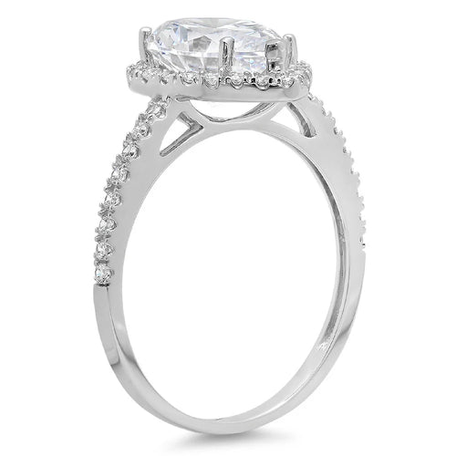 18K White Gold Halo Engagement Ring B82598