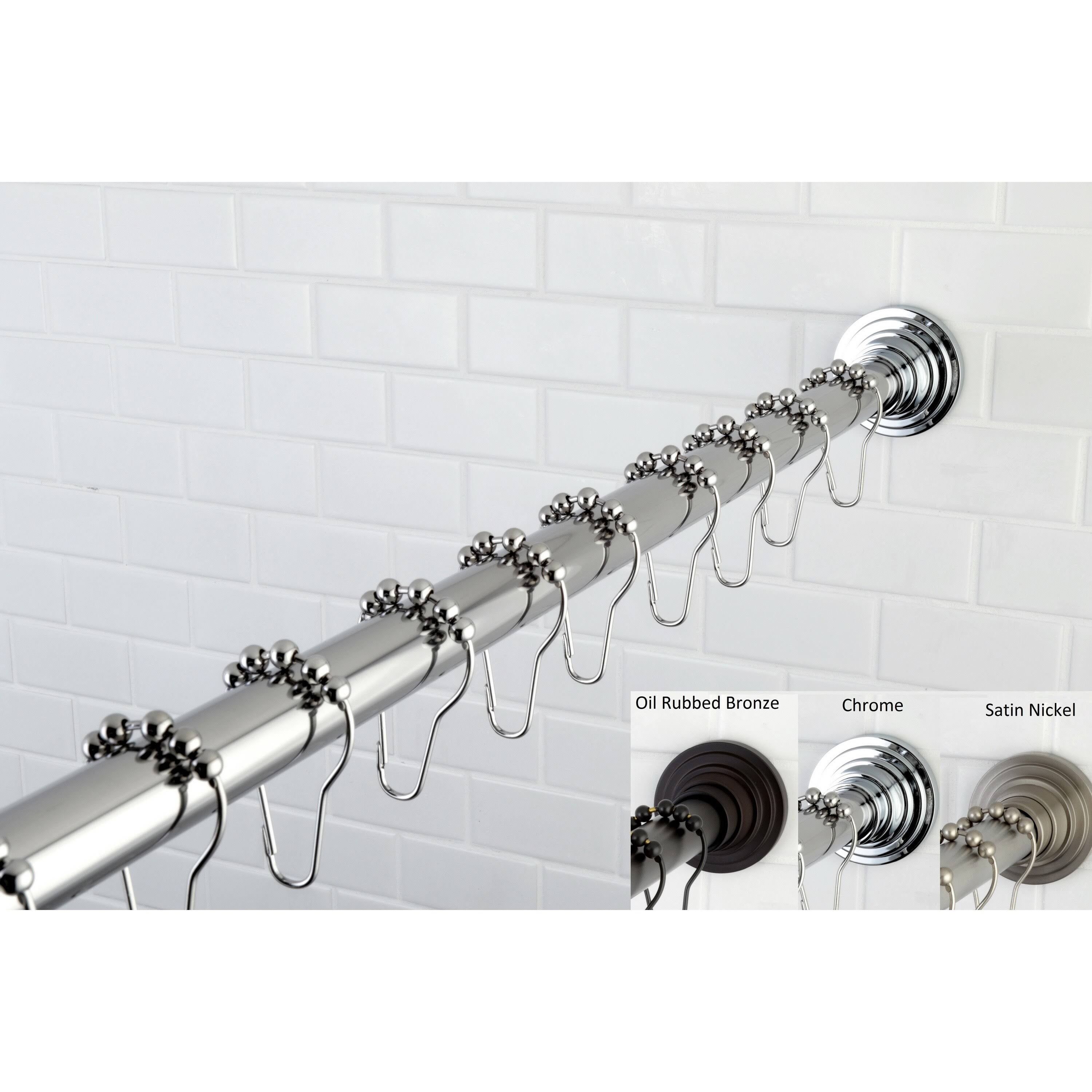 Tension Shower Rod with Hooks Silver G964387