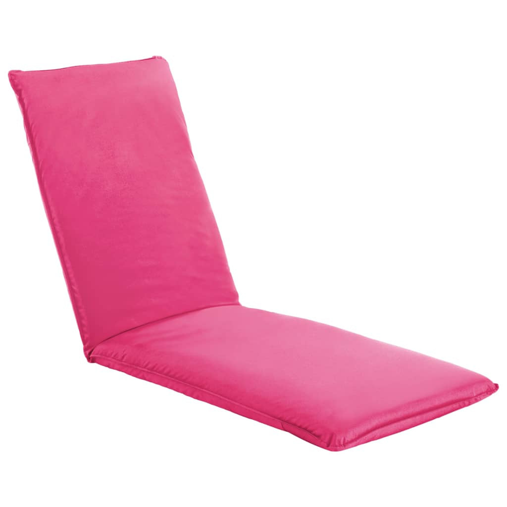 Pink Folding Oxford Fabric Chaise Lounge Chair 68.9 x 22 x 3.9 Inches P93479