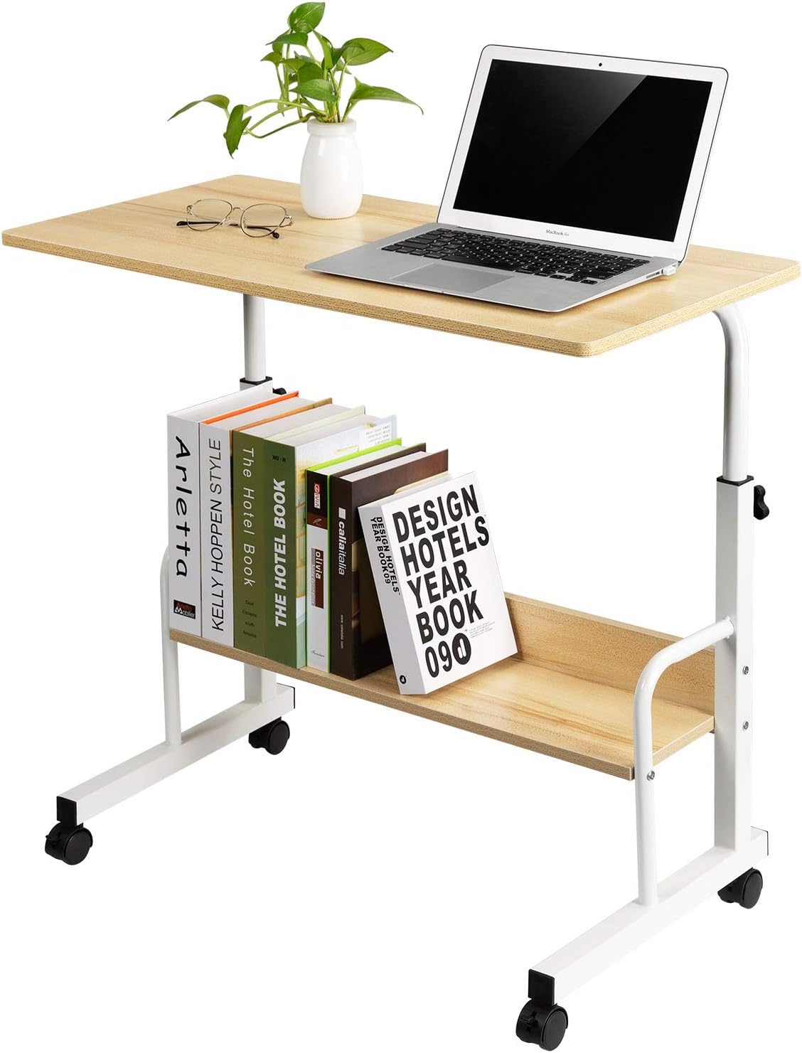 Mobile Side Table with Wheels (Oak) R9808