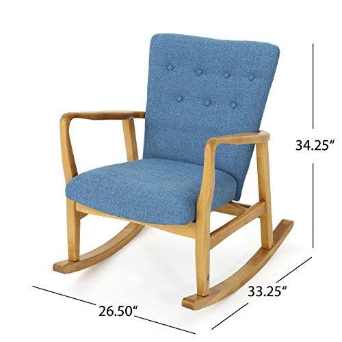 Muted Blue Fabric Rocking Chair D8161