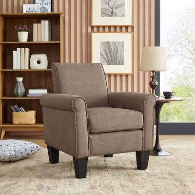 Light Brown Microfiber Wide Armchair P62809