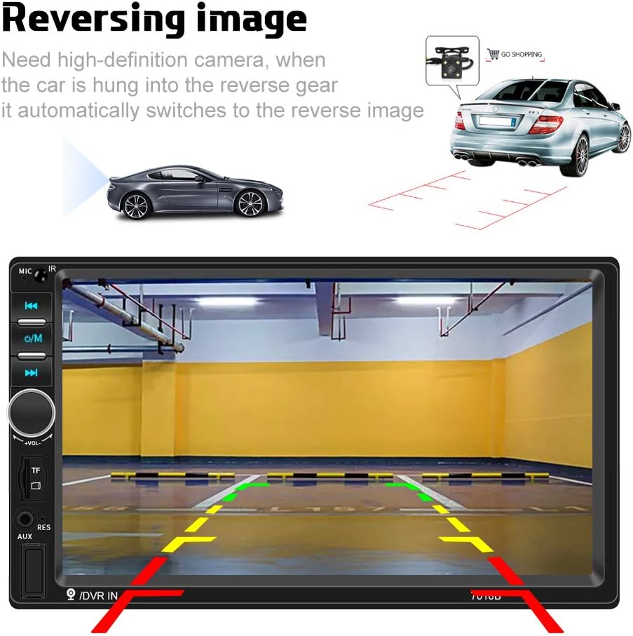 7 LCD Touch Screen Double Din Car Stereo with Bluetooth H8017