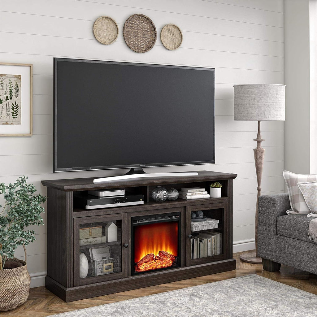 Black Fireplace TV Stand X50741