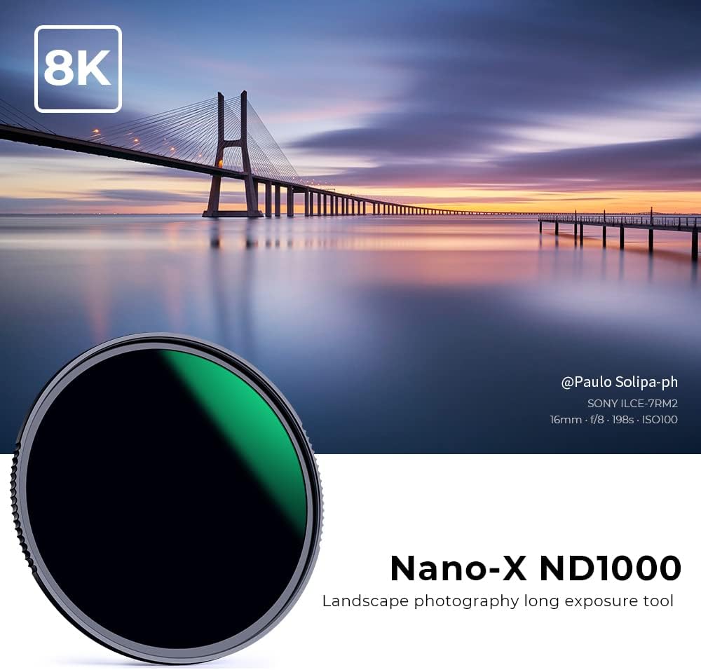 95mm ND1000 10-Stop Fixed Neutral Density Filter, HD Hydrophobic Super Slim Multi-Layer Coatings Glass Filter, Pack of 2 G21884