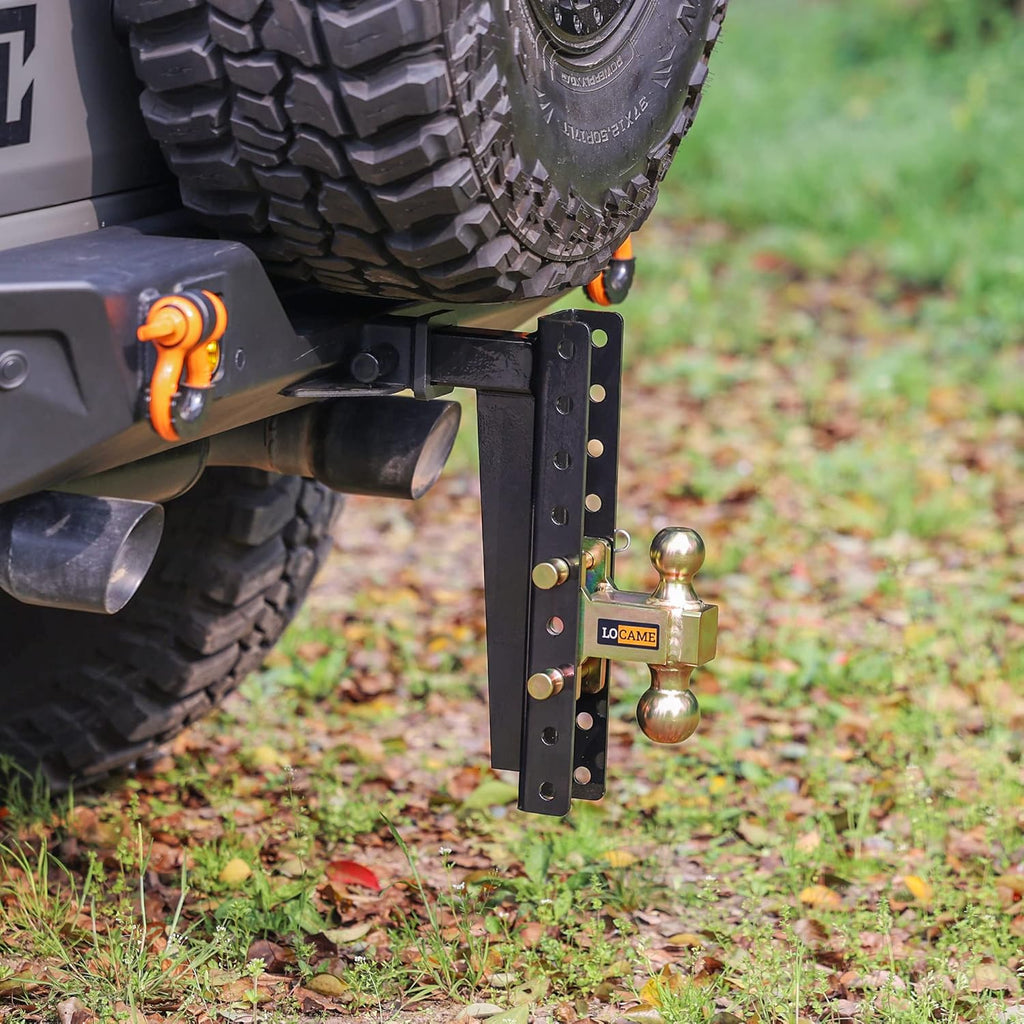 Adjustable Trailer Hitch, 2-Inch Receiver, 13-Inch Drop/Rise, 21000 LBS GTW, Double Pins, Solid Ball Mount P6947