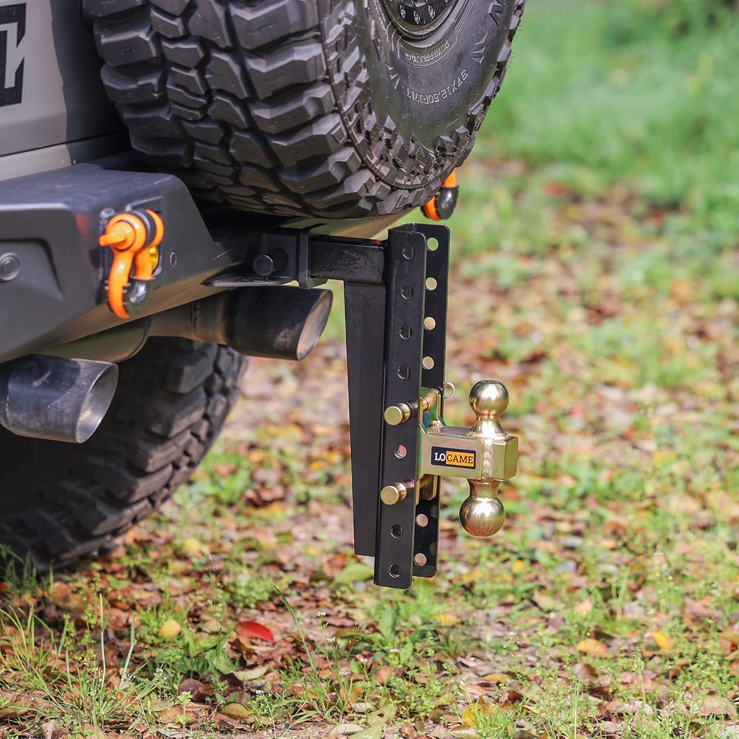 Adjustable Trailer Hitch, 2-Inch Receiver, 13-Inch Drop/Rise, 21000 LBS GTW, Double Pins, Solid Ball Mount P6947