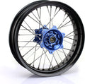 17" X 4.25" Supermoto Rear Complete Wheel Set Rim Spokes Blue Hub T47187