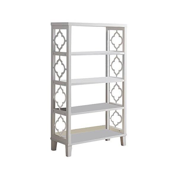 White 5 Tier Wood Etagere Bookcase O817