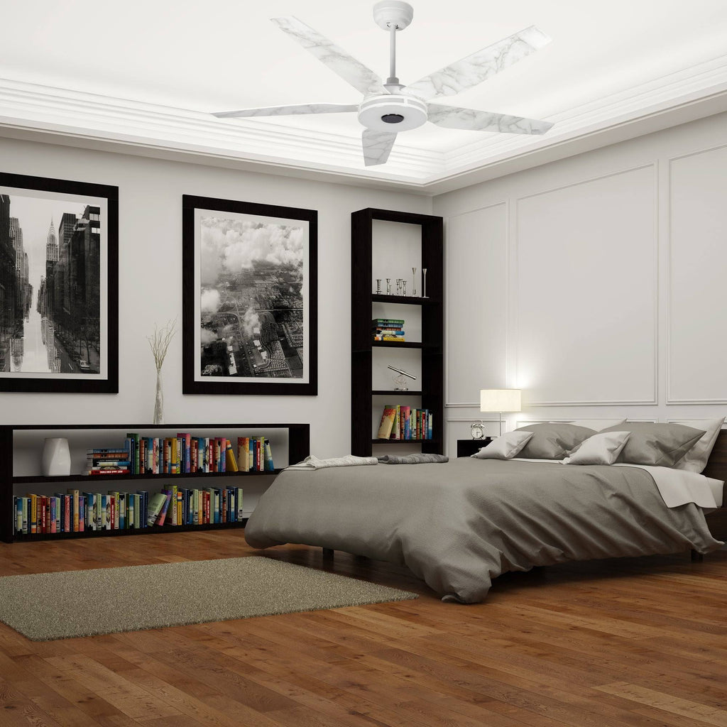 Dark Brown Smart Ceiling Fan with Dimmable LED Light and Remote H57774