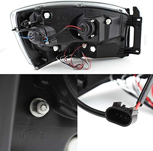 Black Dual Halo Projector LED Headlights and Dark Red Tail Lights X794