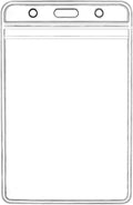 6 Pcs Clear Plastic Vertical ID Badge Holders H90872