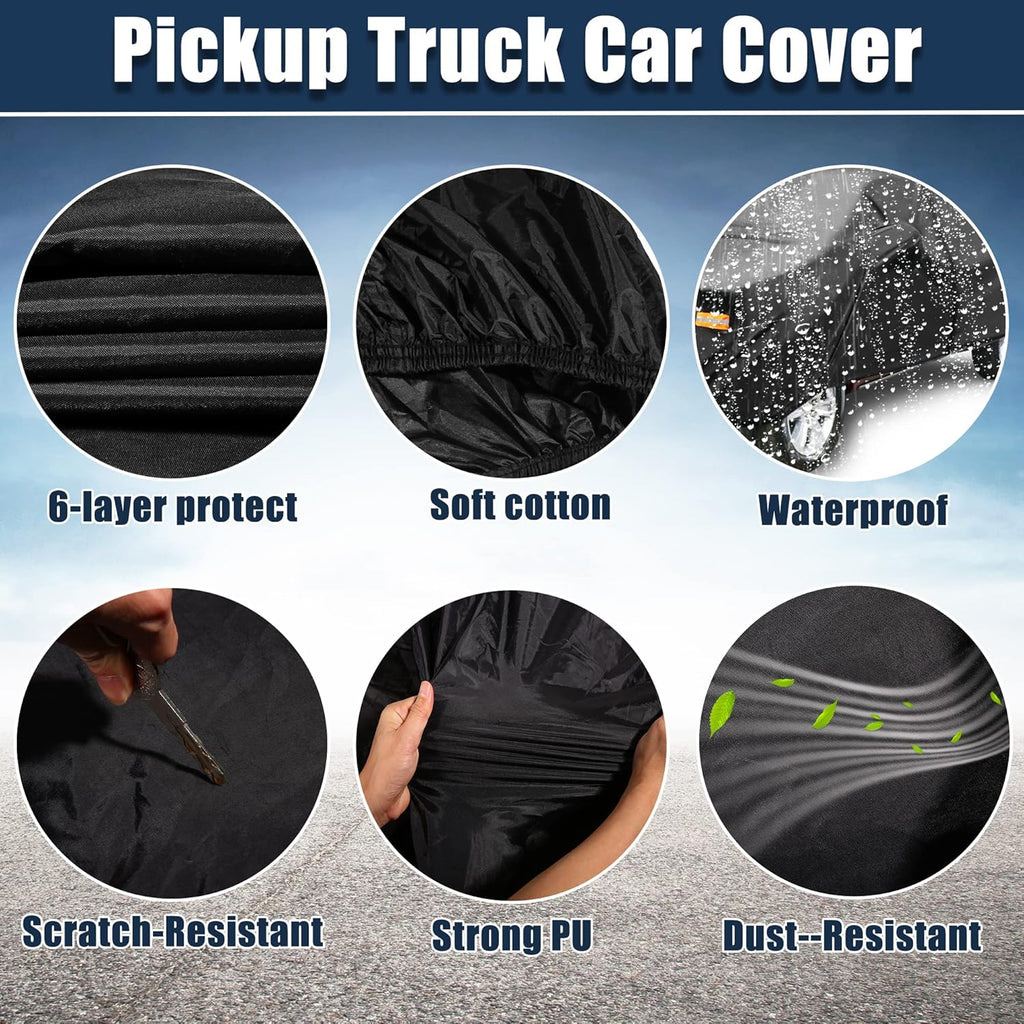 Black 190T PU Waterproof SUV Car Cover Pack of 2 R2411